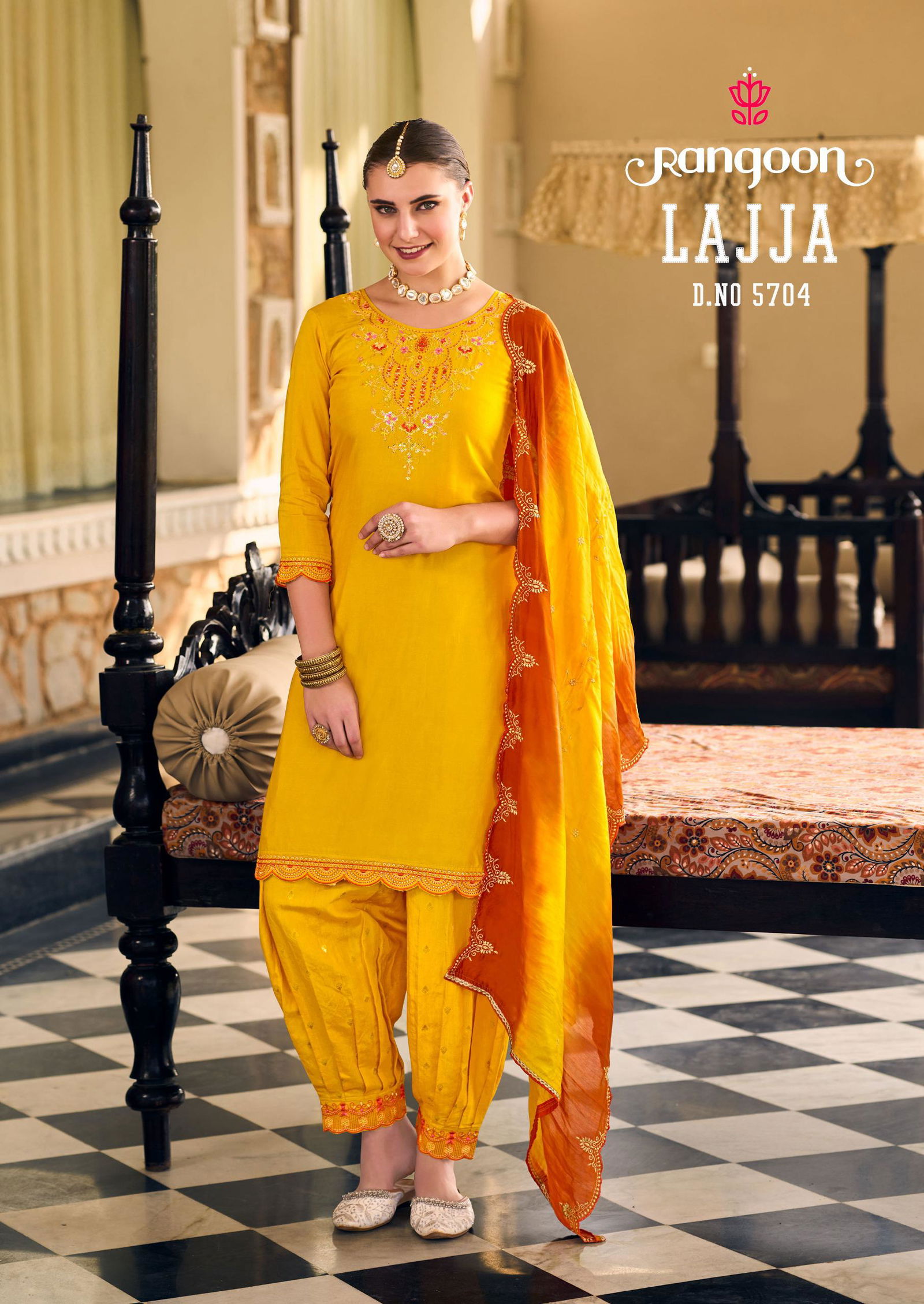 Lajja By Rangoon Muslin Embroidery Readymade Suits Wholesale In India